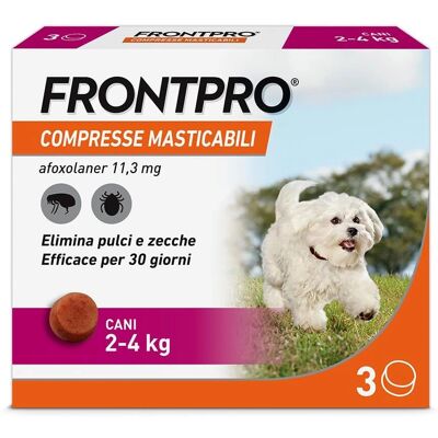 Boehringer Frontpro 2-4kg Compresse Masticabili Antipulci e Zecche - Cane Boehringer Frontpro 2-4kg Compresse Masticabili Antipulci e Zecche - Cane