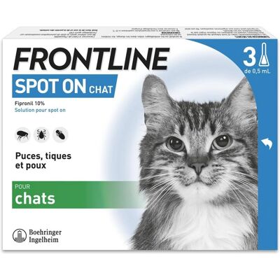 FRONTLINE Traitement Antiparasitaire pour Chats - Puces, Tiques, Poux - Publicité FRONTLINE Traitement Antiparasitaire pour Chats - Puces, Tiques, Poux - Publicité
