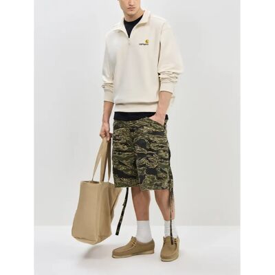 Carhartt Half Zip American Script Sweatshirt (I027014) - hvid Carhartt Half Zip American Script Sweatshirt (I027014) - hvid