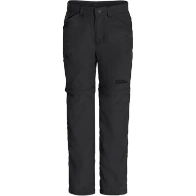 JACK WOLFSKIN Safari Zip Off Broek K - Kinderen, Zwart, Model 128 JACK WOLFSKIN Safari Zip Off Broek K - Kinderen, Zwart, Model 128