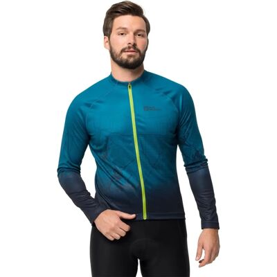 Jack Wolfskin Morobbia FZ L/S Print - Maillot cycliste bleu Daze Jack Wolfskin Morobbia FZ L/S Print - Maillot cycliste bleu Daze