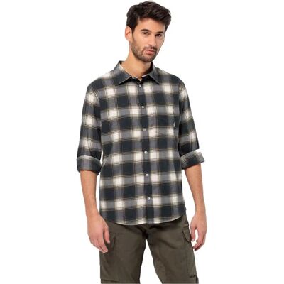 JACK WOLFSKIN - WANDERWEG SHIRT M - Flanelle - Carreaux - Shirt JACK WOLFSKIN - WANDERWEG SHIRT M - Flanelle - Carreaux - Shirt
