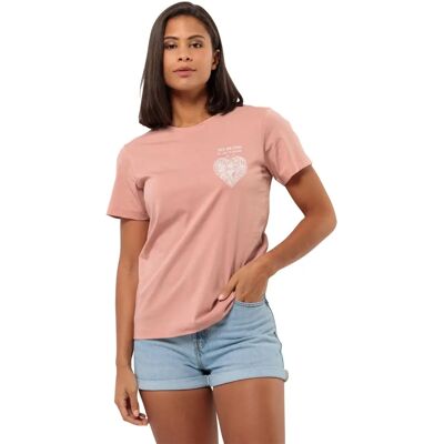 JACK WOLFSKIN Discover Heart T W - Rosa - Camiseta - T-Shirt JACK WOLFSKIN Discover Heart T W - Rosa - Camiseta - T-Shirt