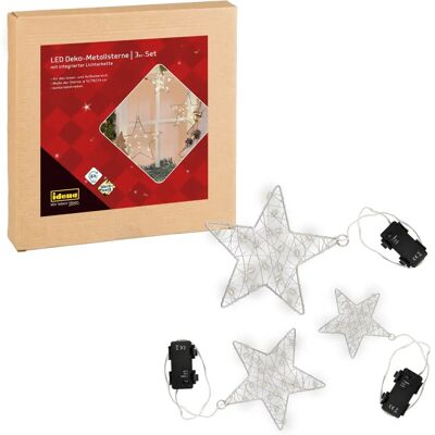 Luces Decorativas Navideñas con 3 Estrellas a Pilas de Idena Luces Decorativas Navideñas con 3 Estrellas a Pilas de Idena