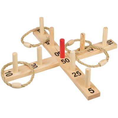 Idena Holz Ringwurfspiel - 9 Stäbe, 4 Ringe - Gartenspiel Idena Holz Ringwurfspiel - 9 Stäbe, 4 Ringe - Gartenspiel