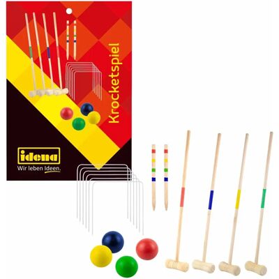 Idena Houten Krocketspel - Buitenfamiliespel - 2-4 Spelers Idena Houten Krocketspel - Buitenfamiliespel - 2-4 Spelers