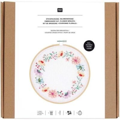 Rico Design Kreuzstich Stickpackung - Blumenkranz - 20.99€ Rico Design Kreuzstich Stickpackung - Blumenkranz - 20.99€
