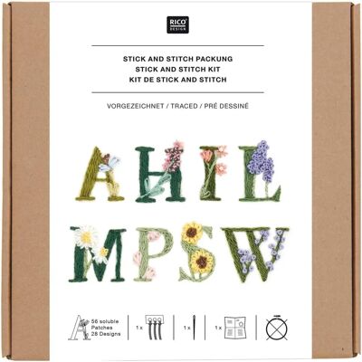 Rico Design Stick & Stitch Blumenalphabet Kit - Stick & Stitch Set Rico Design Stick & Stitch Blumenalphabet Kit - Stick & Stitch Set