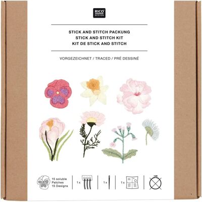 Rico Design Stick & Stitch Flowers Kit - Bastelset Rico Design Stick & Stitch Flowers Kit - Bastelset