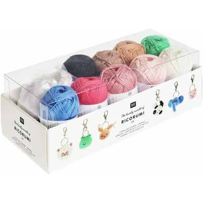 Rico Design Rico Ricorumi Crochet Kit - Animal, Multicolor, 9 Colors, 7 Key Rings - Hobby Craft Kit Rico Design Rico Ricorumi Crochet Kit - Animal, Multicolor, 9 Colors, 7 Key Rings - Hobby Craft Kit