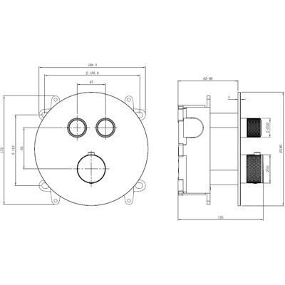 KIELLE - Oudee - Mixer termostatic încastrat pentru 2 ieșiri KIELLE - Oudee - Mixer termostatic încastrat pentru 2 ieșiri