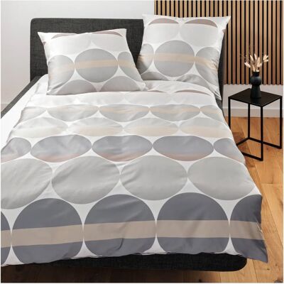 Janine Mako-Satin Bettwäsche - Grau Sand - Bettwäsche Janine Mako-Satin Bettwäsche - Grau Sand - Bettwäsche