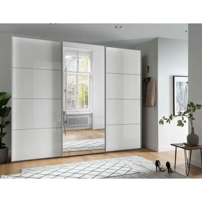WIEMANN Kos Schwebetürenschrank - Grau, Spiegel, 3 Böden WIEMANN Kos Schwebetürenschrank - Grau, Spiegel, 3 Böden