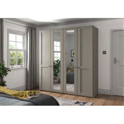 WIEMANN Göteborg Kleiderschrank - 4 Türen, 216x58cm, Kieselgrau WIEMANN Göteborg Kleiderschrank - 4 Türen, 216x58cm, Kieselgrau