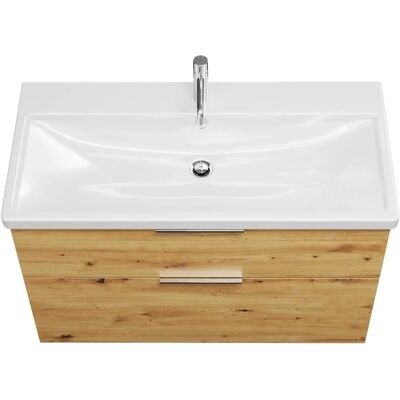 burgbad Eqio Keramik-Waschtisch - 103cm, Eiche Dekor burgbad Eqio Keramik-Waschtisch - 103cm, Eiche Dekor