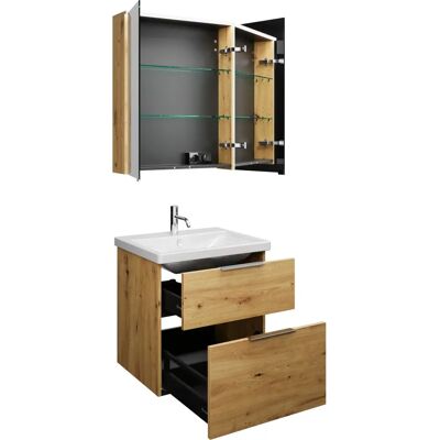 Conjunto Burgbad Eqio - Espejo, Lavabo de cerámica, Mueble de lavabo Conjunto Burgbad Eqio - Espejo, Lavabo de cerámica, Mueble de lavabo