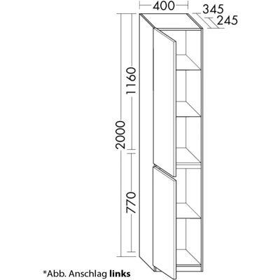 burgbad GmbH Lin20 Armario Alto - 2 Puertas - 2000mm Alto burgbad GmbH Lin20 Armario Alto - 2 Puertas - 2000mm Alto