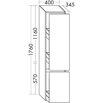 Burgbad Lin20 Apothekerschrank - 2 Türen, Eiche Dekor Urban, 1760mm Burgbad Lin20 Apothekerschrank - 2 Türen, Eiche Dekor Urban, 1760mm