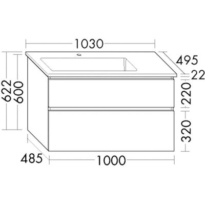 burgbad Lin20 Weiß Glänzend Keramik-Waschtisch - 1030x495x622 mm burgbad Lin20 Weiß Glänzend Keramik-Waschtisch - 1030x495x622 mm