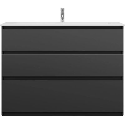 Burgbad Lin20 Mineralguss-Waschtisch mit 3 Schubladen - Waschtischunterschrank Burgbad Lin20 Mineralguss-Waschtisch mit 3 Schubladen - Waschtischunterschrank
