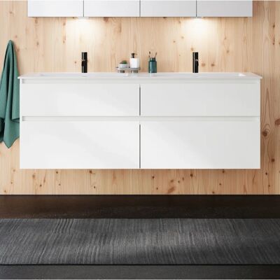 burgbad Lin20 Mineralguss-Doppelwaschtisch mit Unterschrank - 1620x485x612mm burgbad Lin20 Mineralguss-Doppelwaschtisch mit Unterschrank - 1620x485x612mm