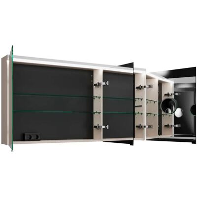 burgbad Lin20 Spiegelschrank mit LED-Beleuchtung, 140 cm, 3 Spiegeltüren, links burgbad Lin20 Spiegelschrank mit LED-Beleuchtung, 140 cm, 3 Spiegeltüren, links