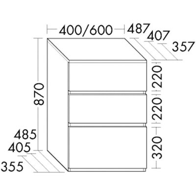 burgbad Lin20 Unterschrank - 3 Auszüge - 600x487x870mm - Eiche Dekor Cashmere burgbad Lin20 Unterschrank - 3 Auszüge - 600x487x870mm - Eiche Dekor Cashmere