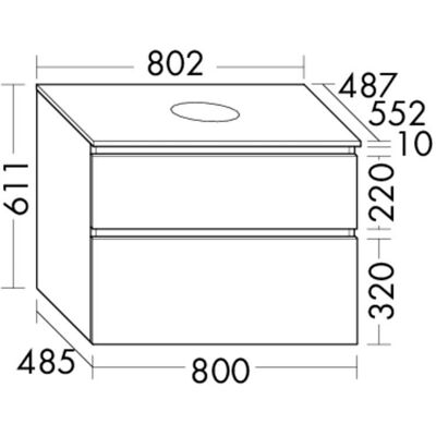 burgbad Lin20 Waschtischunterschrank mit 2 Schubladen - 80cm burgbad Lin20 Waschtischunterschrank mit 2 Schubladen - 80cm