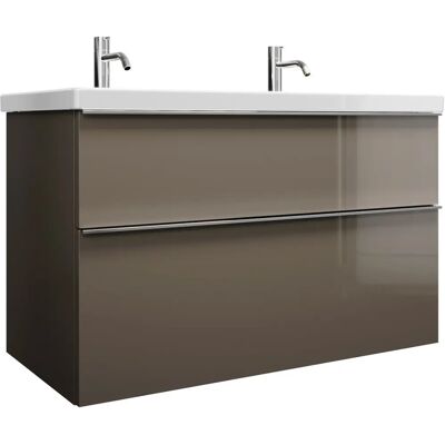 burgbad Eqio Keramik-Waschtisch - 1030mm, Grau Hochglanz, mit Schrank burgbad Eqio Keramik-Waschtisch - 1030mm, Grau Hochglanz, mit Schrank