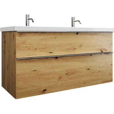 burgbad Eqio Keramik-Doppelwaschtisch inklusive Unterschrank - 1230mm - Eiche Dekor Urban burgbad Eqio Keramik-Doppelwaschtisch inklusive Unterschrank - 1230mm - Eiche Dekor Urban