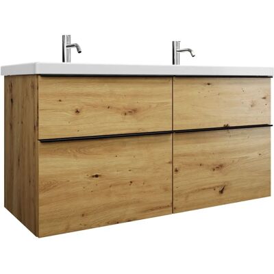 burgbad Eqio Keramik-Doppelwaschtisch - 1230 mm breit, Eiche Dekor Urban burgbad Eqio Keramik-Doppelwaschtisch - 1230 mm breit, Eiche Dekor Urban