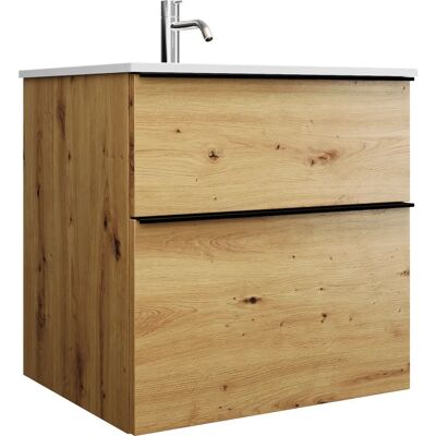 burgbad Eqio Mineralguss-Waschtisch - Eiche Dekor Urban - 620mm - Badezimmer Waschbecken burgbad Eqio Mineralguss-Waschtisch - Eiche Dekor Urban - 620mm - Badezimmer Waschbecken