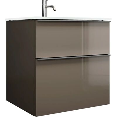 burgbad Eqio Glas-Waschtisch mit Unterschrank, 62cm, Grau Hochglanz burgbad Eqio Glas-Waschtisch mit Unterschrank, 62cm, Grau Hochglanz