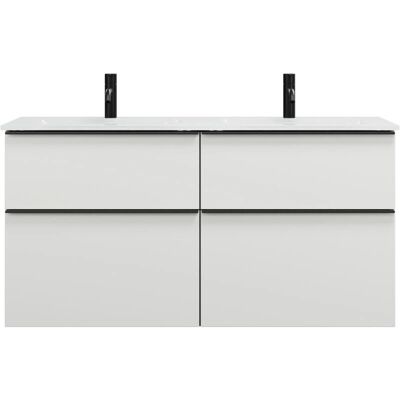 burgbad Eqio Doble Lavabo - Blanco Brillante - 1220mm burgbad Eqio Doble Lavabo - Blanco Brillante - 1220mm