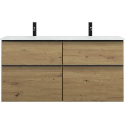 burgbad Eqio Doppelwaschtisch & Unterschrank - 1220mm, Eiche Dekor Urban burgbad Eqio Doppelwaschtisch & Unterschrank - 1220mm, Eiche Dekor Urban