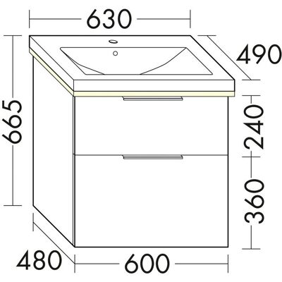burgbad Eqio Keramik-Waschtisch - LED-Beleuchtung, 63cm burgbad Eqio Keramik-Waschtisch - LED-Beleuchtung, 63cm