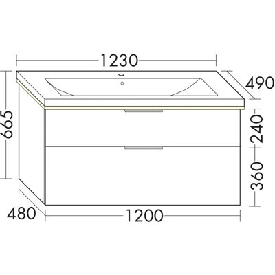 burgbad Eqio Keramik-Waschtisch mit Unterschrank - 1230 mm breit burgbad Eqio Keramik-Waschtisch mit Unterschrank - 1230 mm breit