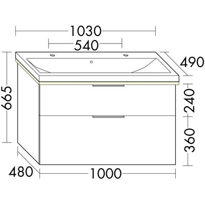 burgbad Eqio Badezimmer Unterschrank - Keramik-Waschtisch, LED-Beleuchtung, 1030mm burgbad Eqio Badezimmer Unterschrank - Keramik-Waschtisch, LED-Beleuchtung, 1030mm