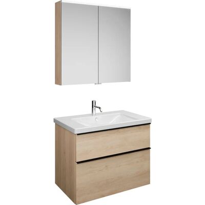 Conjunto de baño burgbad Eqio - Armario con espejo, lavabo de cerámica, mueble lavabo Conjunto de baño burgbad Eqio - Armario con espejo, lavabo de cerámica, mueble lavabo