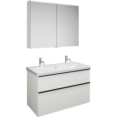 Conjunto Eqio de burgbad - Lavabo doble, espejo y armario Conjunto Eqio de burgbad - Lavabo doble, espejo y armario