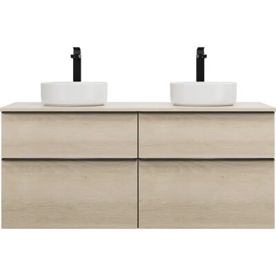 Conjunto de lavabo de cerámica Burgbad Eqio - Redondo, 1400mm, Blanco Conjunto de lavabo de cerámica Burgbad Eqio - Redondo, 1400mm, Blanco