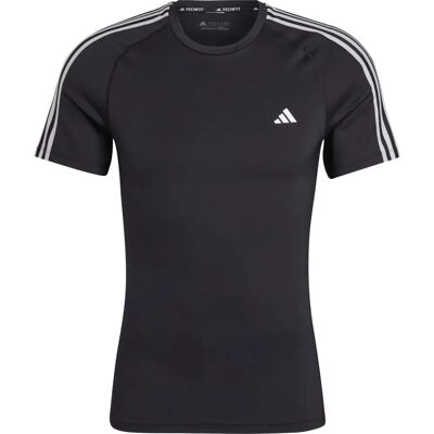 adidas Techfit 3-Stripes Trainings-T-shirt - Zwart adidas Techfit 3-Stripes Trainings-T-shirt - Zwart