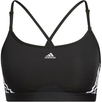 adidas Aeroreact Training Light-Support 3-Stripes Sport-BH Damen - Schwarz adidas Aeroreact Training Light-Support 3-Stripes Sport-BH Damen - Schwarz