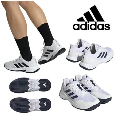 Adidas GW2991 Mens Tennis Shoes - Breathable Mesh, Lace-up, Non-Marking Adidas GW2991 Mens Tennis Shoes - Breathable Mesh, Lace-up, Non-Marking