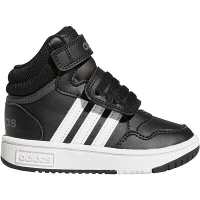 Tênis infantis Adidas Hoops Mid para todas as estações - Preto Tênis infantis Adidas Hoops Mid para todas as estações - Preto
