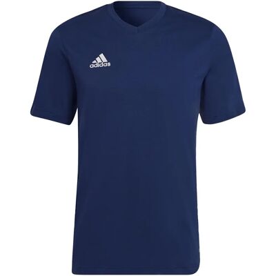 adidas HC0450 Blue Short Sleeve V-Neck Cotton T-Shirt - T-Shirt adidas HC0450 Blue Short Sleeve V-Neck Cotton T-Shirt - T-Shirt