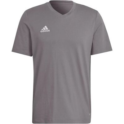 Adidas Entrada 22 Baumwoll V-Ausschnitt T-Shirt - Grau - Sportliches Design Adidas Entrada 22 Baumwoll V-Ausschnitt T-Shirt - Grau - Sportliches Design