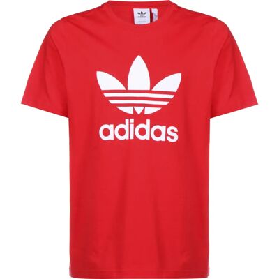 Adidas Trefoil Röd Bomull T-Shirt - T-Shirt Adidas Trefoil Röd Bomull T-Shirt - T-Shirt
