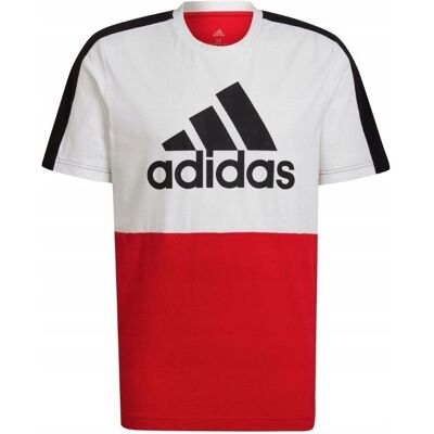 adidas - Herren Essentials Colorblock Single Jersey - Czerwony - Tee adidas - Herren Essentials Colorblock Single Jersey - Czerwony - Tee