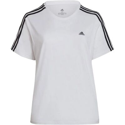 adidas Essentials Slim 3-Stripes T-Shirt - Plus Size - Wit adidas Essentials Slim 3-Stripes T-Shirt - Plus Size - Wit
